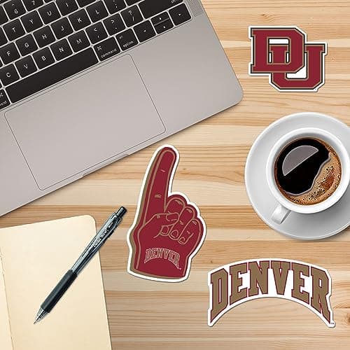 University of Denver 8ct Vinyl Large Deluxe Stickers Variety Pack - Laptop, Water Bottle, Scrapbooking, Tablet, Skateboard, Indoor/Outdoor - Set of 8 — view 2