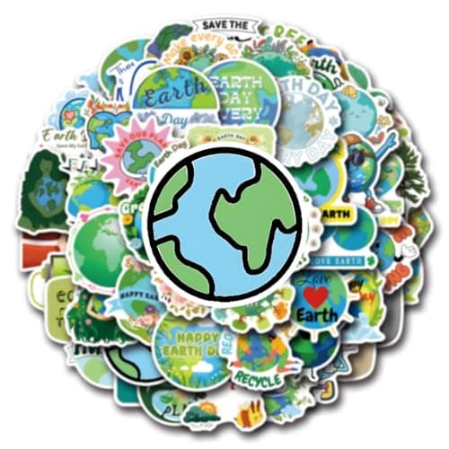 110 Pcs Earth Day Stickers - Waterproof Vinyl Eco-Friendly Stickers for Skateboard, Laptop, Fridge, Phone & Luggage (Assorted Environmental Designs)(Earth Day -110) — view 2