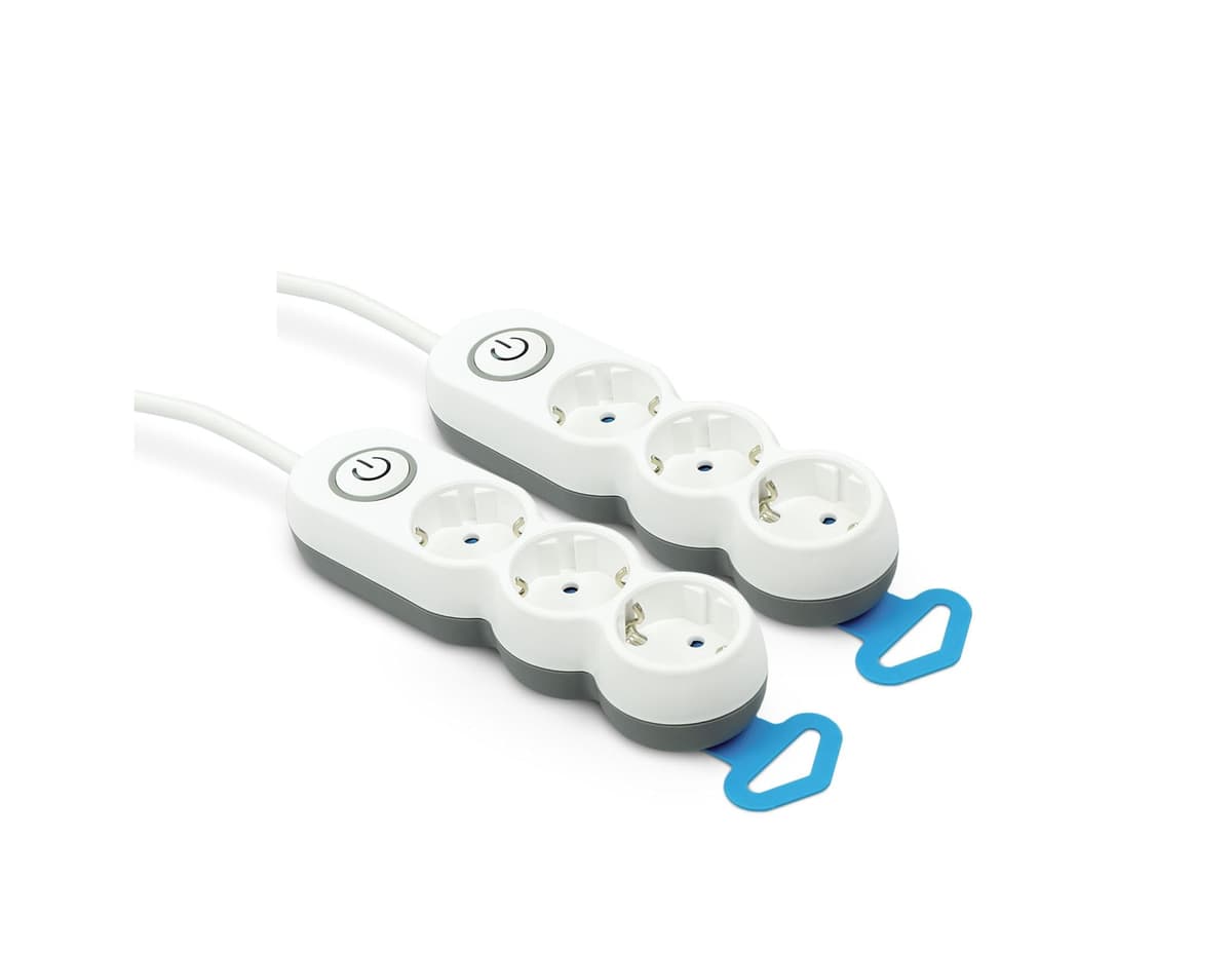 Garza Power - Regleta de 4 enchufes, con Interruptor, Enchufe Plano, Ladrón múltiple 1.4 Metros, Protección Infantil, Color Blanco, Gama Design — view 11
