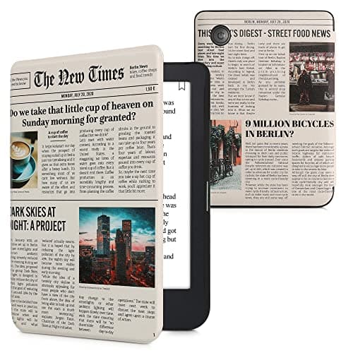 kwmobile Case Compatible with Kobo Clara 2E / Tolino Shine 4 Case - eReader Cover - Front Page Multicolor/Black/Sand