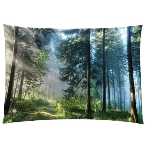 Jation Misty Forest Tapestry Sunshine Through Tree Nature Landscape Wall Tapestries Wall Hanging Poster Art for Home Headboard Dorm Decor (Forest, 200 * 150cm) — view 3