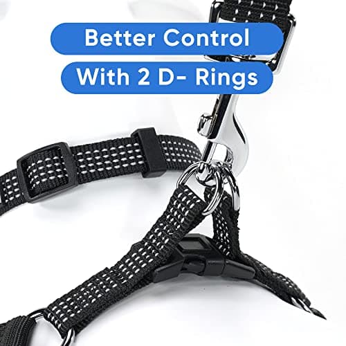 Pawtitas Reflective Step-in Dog Harness – Adjustable No-Pull Vest for Puppies to Seniors, Safe & Comfortable, S Black — view 4