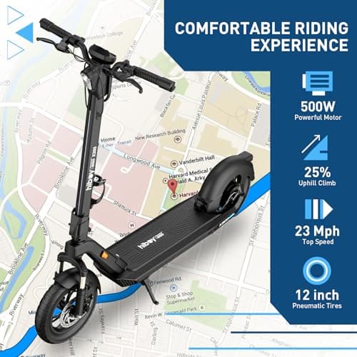 Hiboy Electric Scooter, 700W Peak Motor, 12" Pneumatic Tires, 23 Mph & 38 Miles Range, Hydraulic Suspension, Folding Commuter Electric Scooter for Adults — view 2