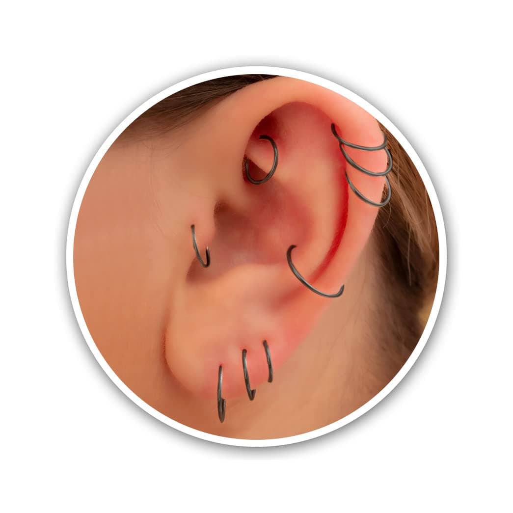 Small Cartilage Hoop Sterling Silver Huggie Hoop Earrings for Women Cartilage Nose Helix Tragus (Silver, 6mm 24 gauge / 1 pair) — view 14