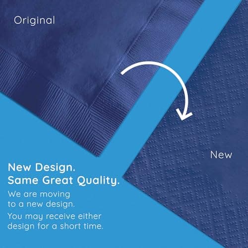Creative Converting Touch of Color 200 Count 2-Ply Paper Beverage Napkins, Navy Blue, 5" x 5" - 251137 — view 4