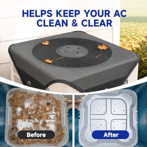 FEATRITY Central Air Conditioner Cover: 36 x 36 Mesh Top Cover for Outside Units, Breathable AC Condenser Debris Guard with 4 Bungee Cords, Outdoor Leaf Protection for Heat Pump — view 5