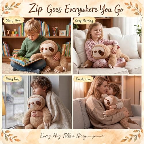 gnomantic Sloth Weighted Stuffed Animals, Plush Pillow for Kids — view 5