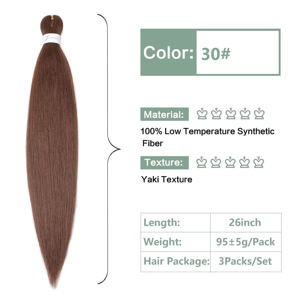 YDDM Capelli Per Treccine Africane Morado Extension Treccine Texture Yaki Easy Install per Principianti 32 Pollici 3 Pezzi Capelli Leggeri e Naturali per Box Braids, Twist e Crochet — view 134