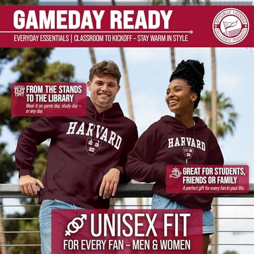 Campus Colors Harvard Crimson Arch & Logo Gameday Hoodie - NCAA College Hooded Sweatshirt - Red X-Large — view 3