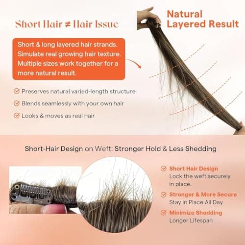 Sunny Hair Clip in Hair Extensions for Women 22inch 120g Remy Human Hair Extensions Clip in Human Hair Extensions Straight Human Hair Clip in Extensions Jet Black 7pcs — view 4