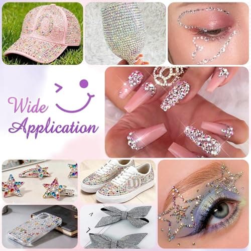 42 Colors 32000Pcs Jelly Rhinestones Bedazzling Kit, 3mm Multicolor Flatback Gems for Crafting, Bedazzle Kit with Tweezers Pen 3Pcs B7000 Glue for Clothes Book Shoes Nails Art Makeup — view 4