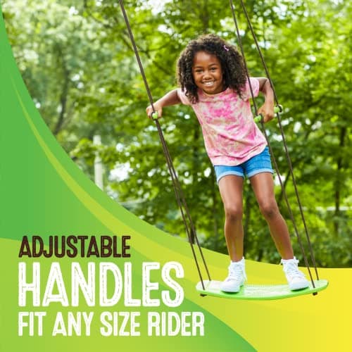 Swurfer Kick Stand Up Surfing Tree Swing Outdoor Swings for Kids Up to 200 Lbs - Hang from Up to 10 Feet High - Includes 24" SwingBoard, UV Resistant Rope, & Handles — view 3