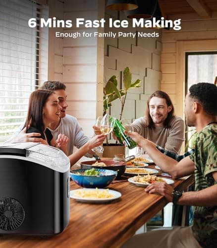 Nugget Ice Maker Countertop, Silonn Chewable Pellet Ice Machine with Self-Cleanin Function, 36lbs/24H Portable Ice Makers for Home Kitchen Officce, Black — view 4