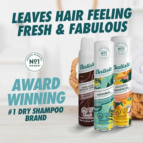 Batiste Dry Shampoo Spray, Bare Scent, Refresh Hair and Absorb Oil Between Washes, Waterless Shampoo for Added Hair Texture and Body, 200-ml — view 2