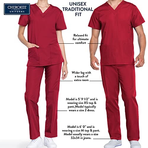 Cherokee Cargo Pant for Men and Women with 3 Pockets Adjustable Webbed Drawstring 4100T, M Tall, Black — view 6