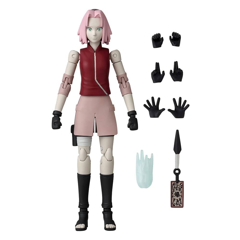 BANDAI - Naruto Shippuden Anime Heroes Figura de Acción Sakura Haruno 17cm - 36909 Multicolor - Figuras articuladas poseable con Manos y Accesorios Intercambiables. — view 4