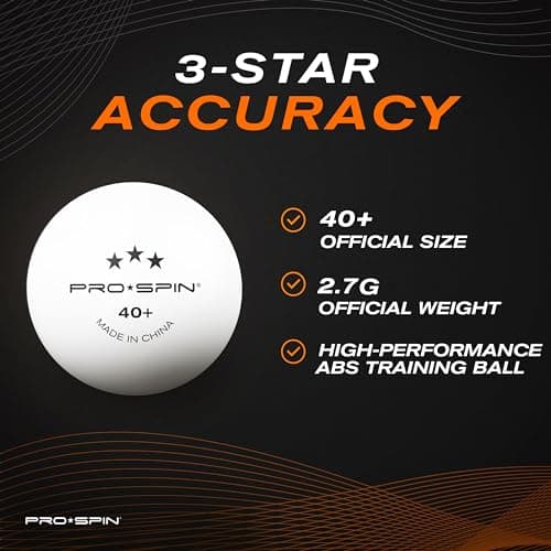 PRO-SPIN Ping Pong Paddles - High-Performance Set with Premium Table Tennis Rackets, 3-Star Ping Pong Balls, Compact Storage Case | Professional Quality Ping Pong Paddle Set (Red, 2-Player Set) — view 4