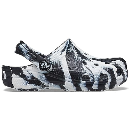 Crocs Unisex-Child Classic Marbled Tie Dye Clog, Black/White, 6 Big Kid — view 6