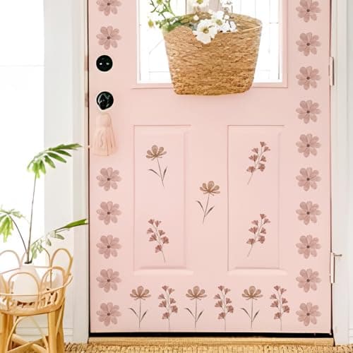 YouRfocus Daisy Wall Decals | 84 PCS Boho Flower Stickers for Girls' Rooms, Playrooms, and Nurseries | Dual Layer Print for High Coverage | Removable Peel and Stick Wall Decor (Pink-B) | 12 Sheets — view 2