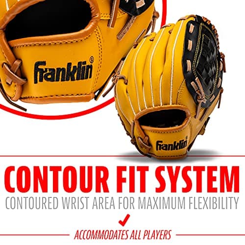 Franklin Sports Baseball and Softball Glove, Youth Baseball Gloves, Right Hand Throw, 10" — view 4