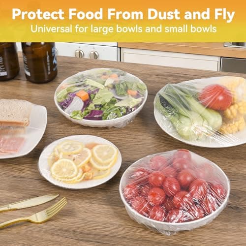200pcs Bowl Covers Bread Proofing Reusable Large Shower Caps for Sourdough Bread Baking Rising Elastic Plastic Wrap for food Keep Food Fresh Outdoor Keeping Bags