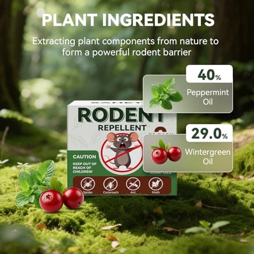 Rodent Repellent 36 Balls, Peppermint Oil Mouse Repellent Indoor & Outdoor Use, Natural Moth Balls for Rodent Mice Repellent for Home, Garage, Car, RV & Garden