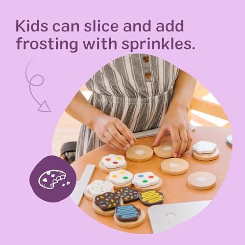 Melissa & Doug Slice & Bake Cookie Set with Wooden Play Food, Colorful Toppings & Play Kitchen Accessories, Preschool Learning Toys for Girls & Boys 3+ — view 2