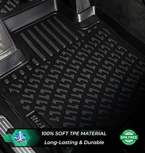 RizLiner Ford Escape 2013-2019 & C-MAX 2013-2018 Floor Mats 3D Custom Fit Rubber Car Mats Laser Measured Floor Liners All Weather 1st & 2nd Row Heavy Duty Waterproof Non-Slip TPE (Front & Rear)