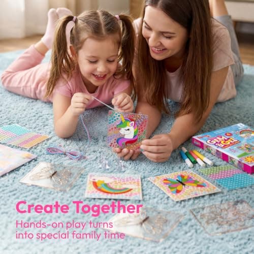 Klever Kits 4PCS Window Art, 2-in-1 Gems and Gels Suncatcher, 2 Ways to Play Diamond and Gels, Arts & Crafts Toys for Boys Girls, Christmas Birthday Gifts for Kids Age 6 and Up — view 4