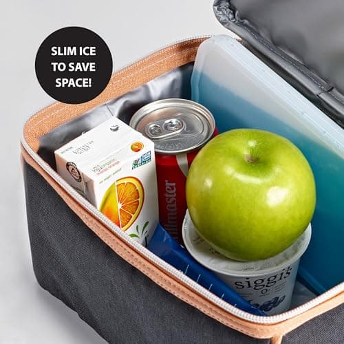 Cool Coolers by Fit & Fresh 4 Pack XL Slim Ice Packs, Quick Freeze Space Saving Reusable Ice Packs for Lunch Boxes or Coolers, Multi — view 3