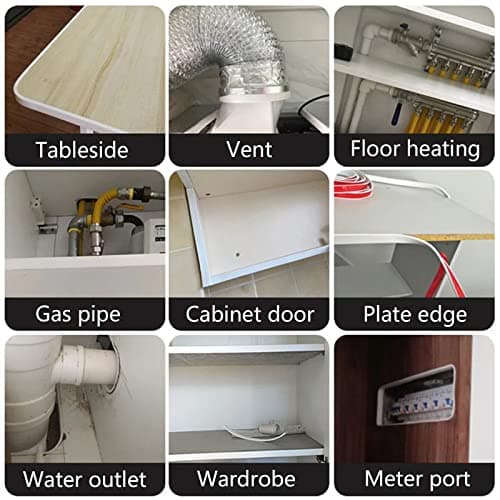 U-Shape Edge Banding, 16.4ft Self Adhesive Veneer Edging,TPE Flexible Furniture Edge Protector for Cabinet Repair Furniture Restoration (32MM, White) — view 5