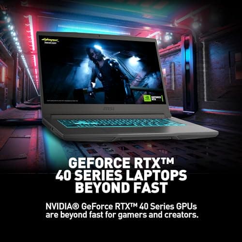 msi Thin 15 15.6” 144Hz FHD Gaming Laptop: Intel Core i7-13620H, NVIDIA Geforce RTX 4050, 16GB DDR4, 512GB NVMe SSD, WiFi 6E, Win 11: Black B13VE-2678US — view 5