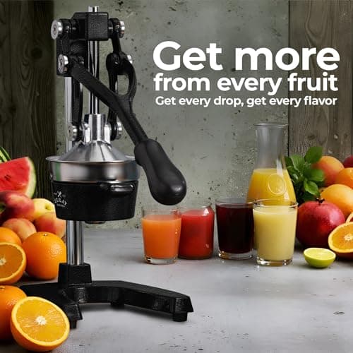 Zulay Kitchen Cast Iron Juicer - Manual Citrus Press and Lemon Squeezer - Premium Quality Heavy Duty Manual Juicer for Orange Juice and Lime Squeezer, Black — view 8