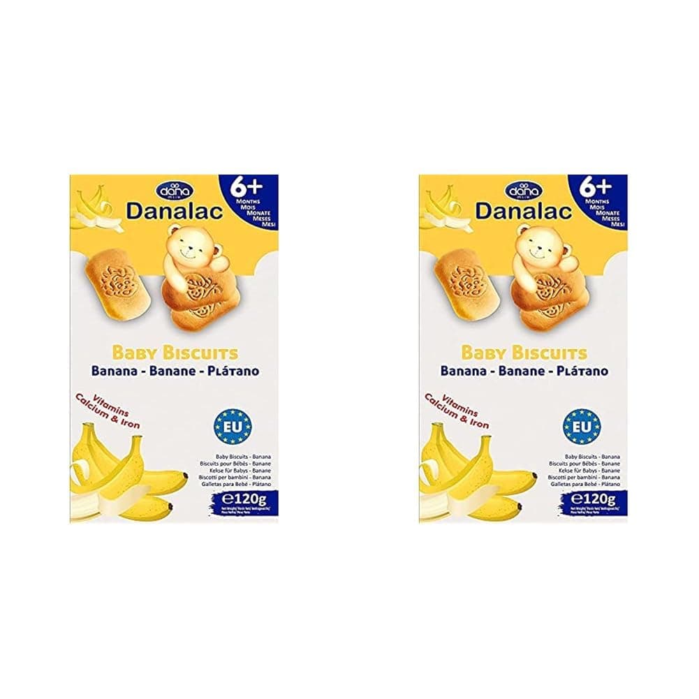 Danalac, Banana Baby Biscuits Pack of Finger Food Snack for Toddlers 6+ Months with Calcium Iron and Vitamins, 120 g — view 4