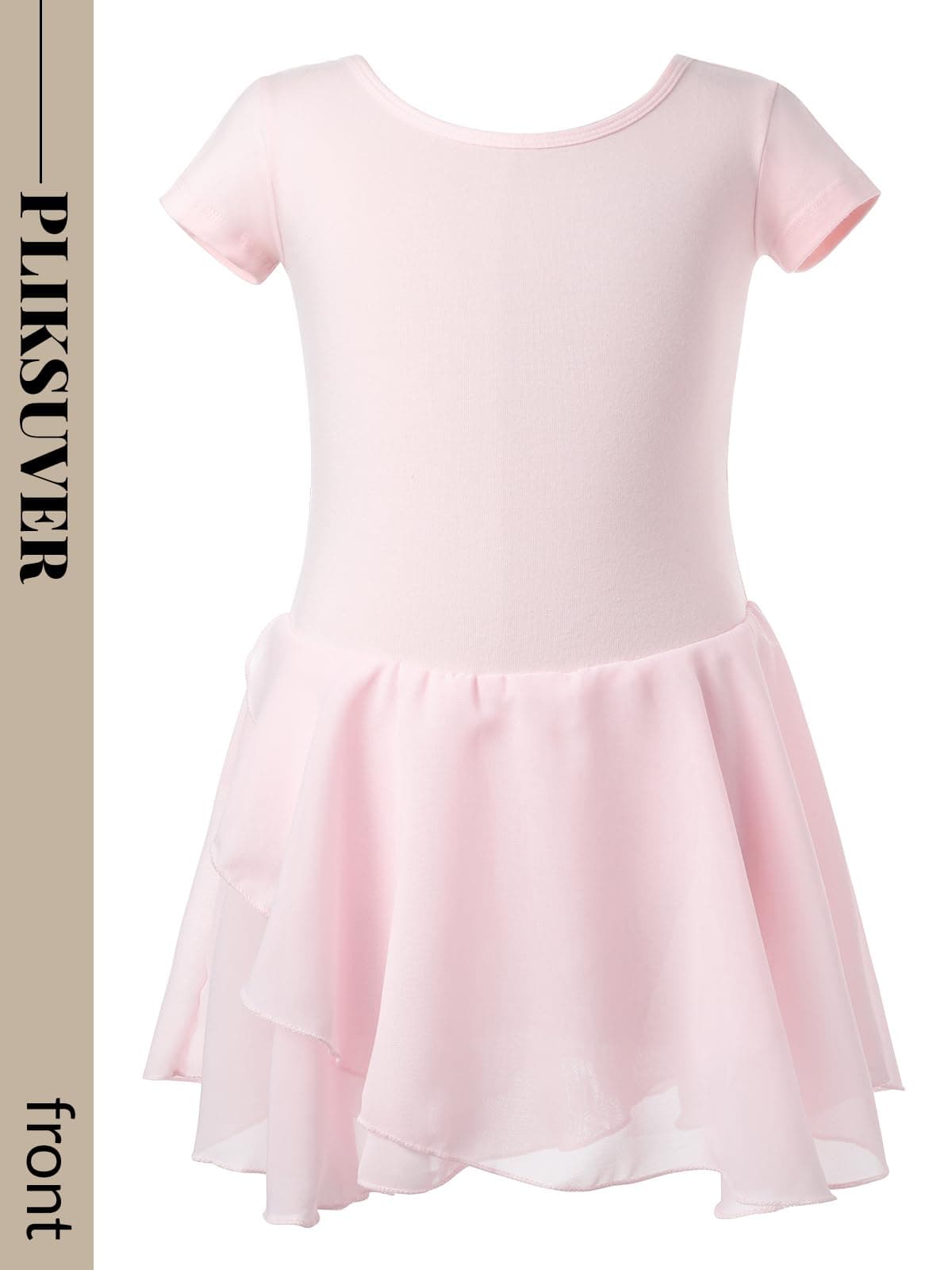 Vestido de Ballet para Niñas Manga Corta Maillot de Danza con Falda de Gasa — view 4