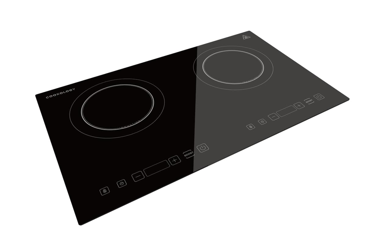 Cookology Dual Zone Induction Hob 3500W Portable Electric Cooktop - 2 Cooking Zones, Touch Controls, Timer, Child Lock, Energy Efficient, Lightweight Compact Design, Black — view 3
