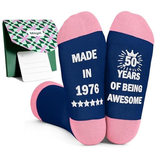 Moyel 50th Birthday Gifts for Women Funny Socks for Women Turning 50 Birthday Gift Ideas for Her Mom Sister Wife Friend