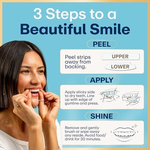 Lumineux Teeth Whitening Strips Kit - 9 Treatments (1 Month) - Peroxide Free - Enamel Safe for Whiter Teeth - Whitening Without The Sensitivity - Dentist Formulated - Sensitivity Free — view 6