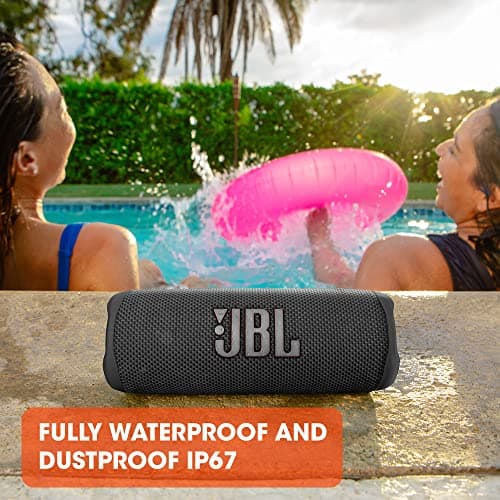 JBL Flip 6 - Portable Bluetooth Speaker, powerful sound and deep bass, IPX7 waterproof, 12 hours of playtime, JBL PartyBoost for multiple speaker pairing for home, outdoor and travel (Black) — view 5