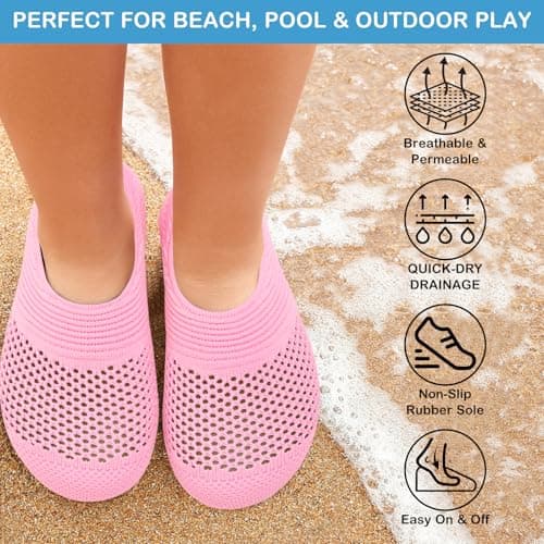 ANLUKE Kids Water Shoes Girls Boys Slippers Swimming Shoes Barefoot Quick Dry Aqua Socks