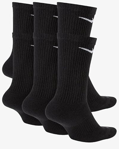 Nike Crew Socks (6 Pair) (US, Alpha, Large, Regular, Regular, Dri-Fit Black)