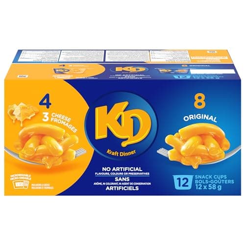 Kraft Dinner Original and Three Cheese Macaroni & Cheese Snack Cups Variety Pack, 58g (Pack of 12) — view 7