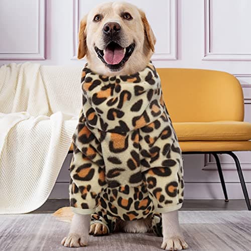 ROZKITCH Full Body Dog Sweater, Pet Windproof Warm Cold Weather Jacket Vest with Luminous Zipper, Jumpsuit Apparel Outfit Clothes for Small Medium Large Dog Brown 2XL — view 6
