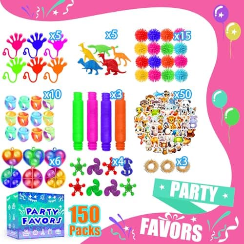 Party Favors for Kids 8-12 4-8, 150-Pack Fidget Toys Bulk, Treasure Box Toys for Classroom, Stocking Stuffers Goodie Bags, Classroom Prizes, Birthday Holiday for Boys Girls — view 2