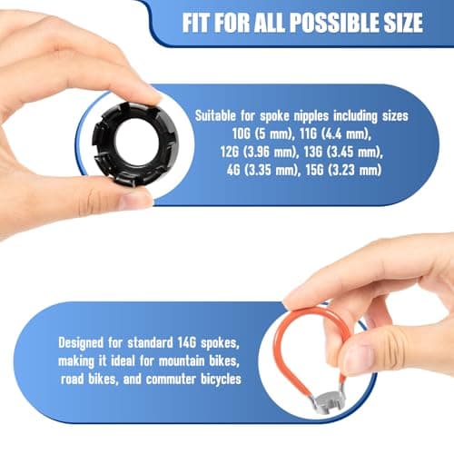 5 PCS Bicycle Spoke Wrench Tool, Portable Bike Tools with Tire Lever, Spoke Torque Wrench Kit for 10-15 Gauge Adjuster Cycling Wheel Tension and Electric Vehicle — view 2