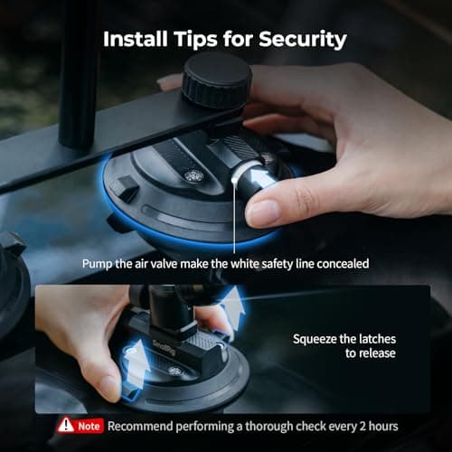 SMALLRIG Car Mount for Insta360 X5/X4/X3, for DJI OSMO 360 Camera, for GoPro, Triple Suction Cup Mount Kit with 120cm/47.2" Invisible Telescopic Selfie Stick, Ball Head, Magic Arm Clamp, Adapter -5843 — view 4