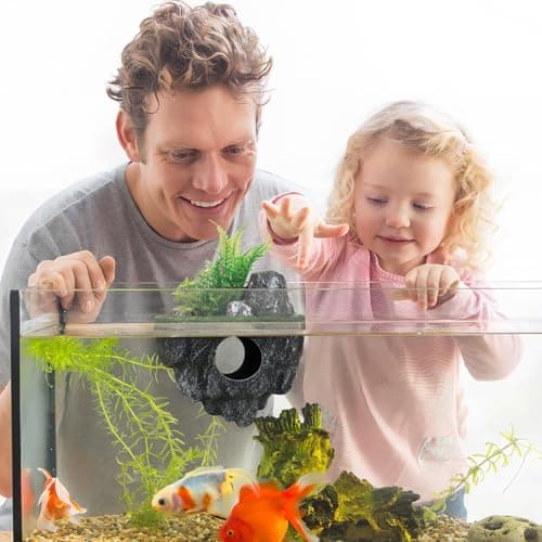 Totority Floating Aquarium Rock Cave 6.3 in Resin Hideout, Safe for Fish & Easy Clean, Natural Tank Decor for Betta, Shrimp, Guppy — view 2
