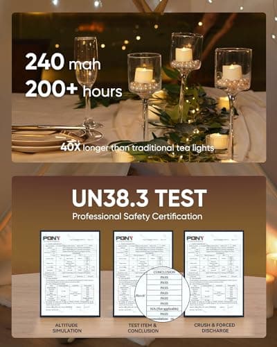 Homemory 24Pcs Flickering Flameless Candle Battery Operated, 200+Hours Fake Electric LED Tea Lights for Votive, Centerpiece Table Decorations, Wedding, Aniversary, Halloween, Christmas — view 5
