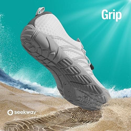 SEEKWAY Water Shoes for Women Adult Quick-Dry Aqua Sock Barefoot Men for Beach Swim River Pool Lake Hiking Kayaking Surfing Gradient Dark Grey — view 5