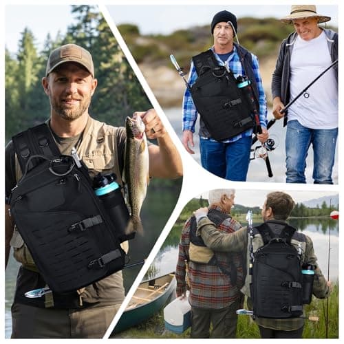 Goture Fishing Sling Bag, Black with 3*Green Handles 3600, Waterproof Heavy-Duty Multi-Pocket Unisex Angler Gear — view 8